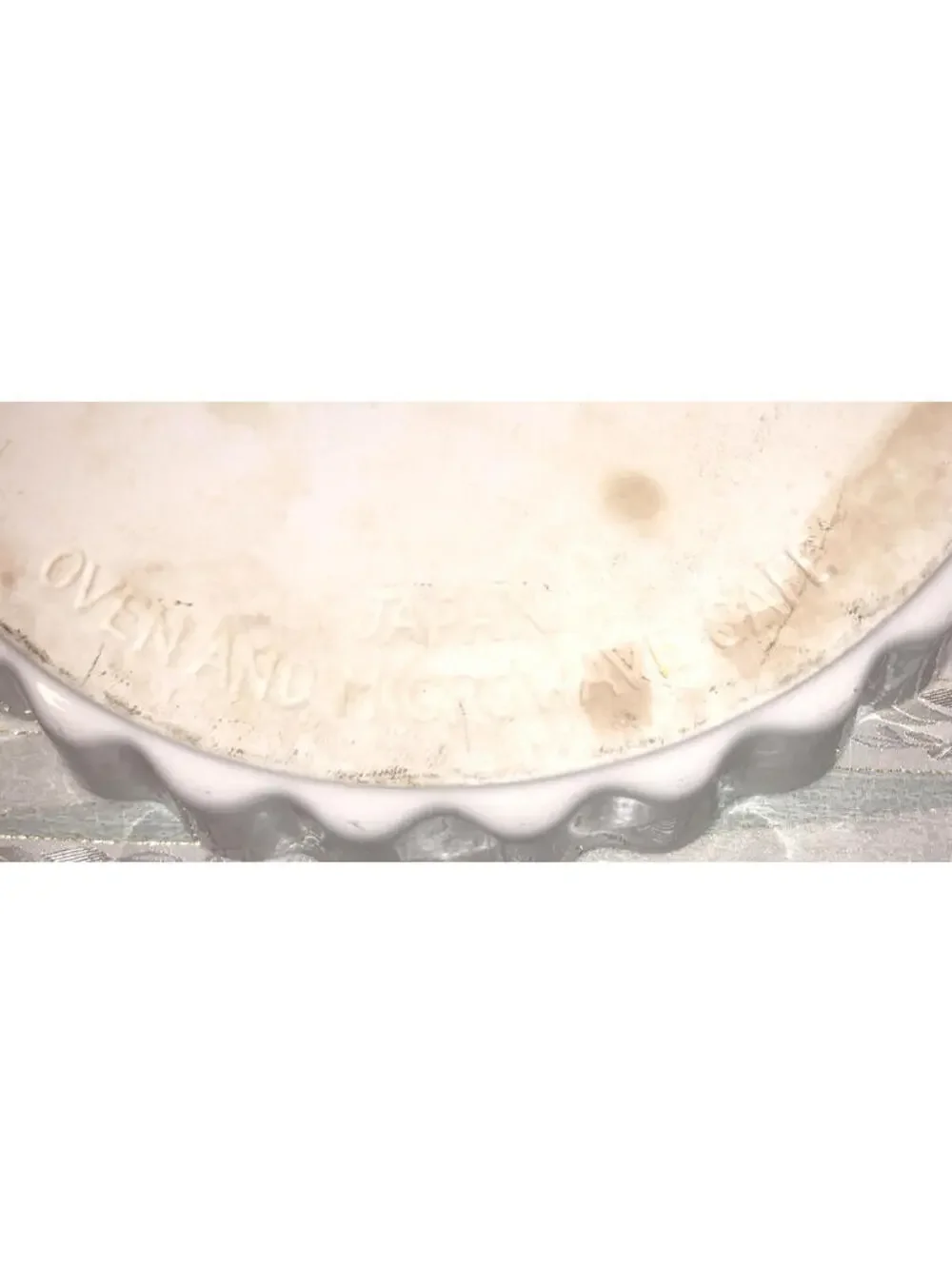Ceramic Baking Dish Pan Tart Quiche Pie Fluted Rim with Flower Basket Design 10